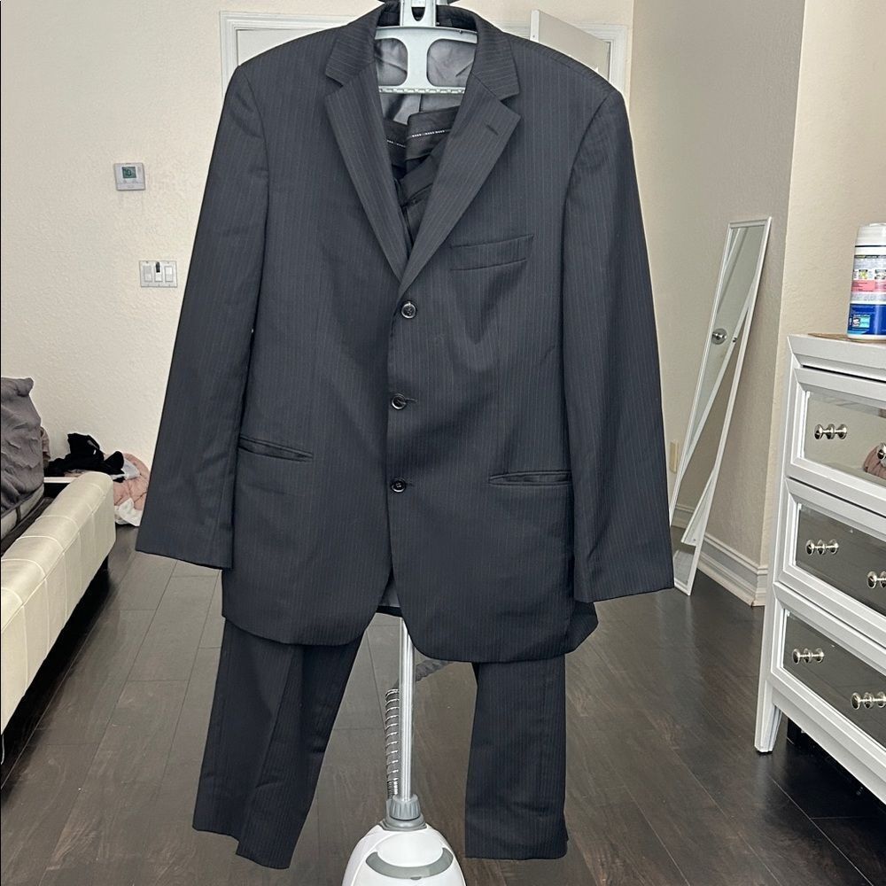 Hugo Boss Classic Black Men's Pinstripe Suit, 42R